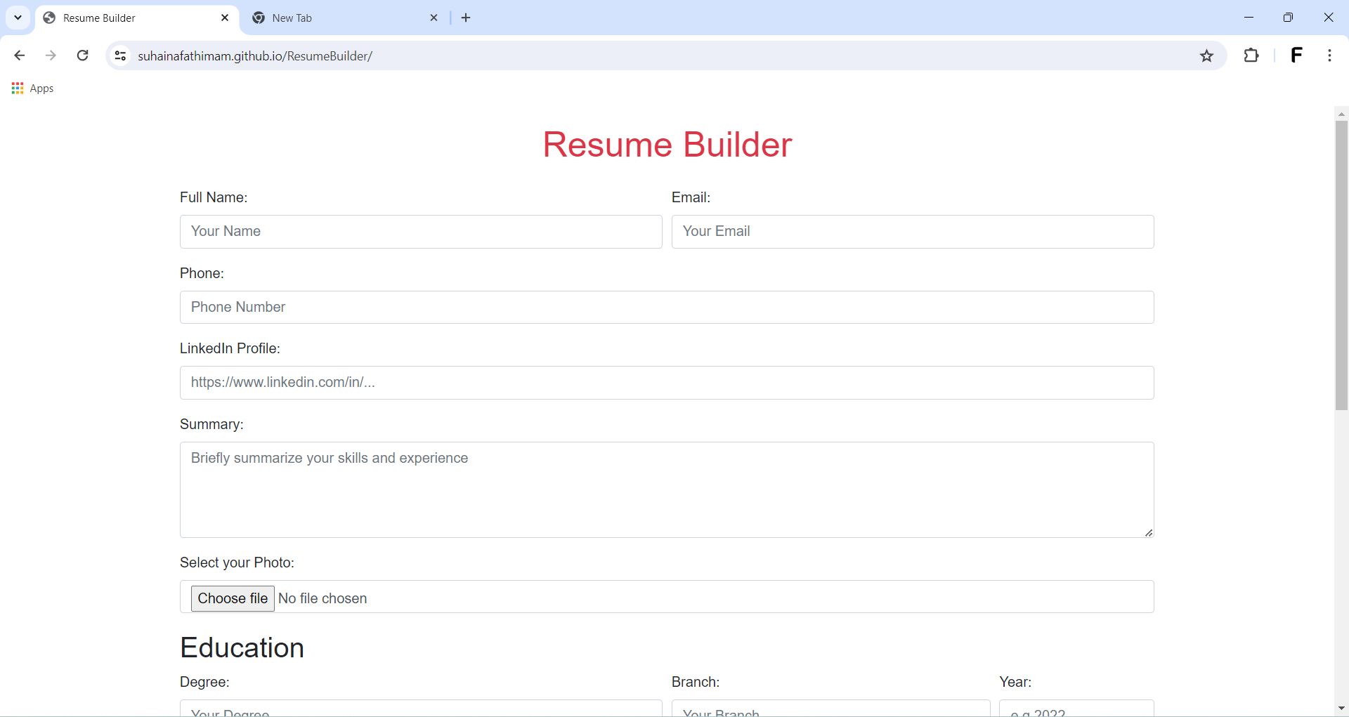 Resume Builder